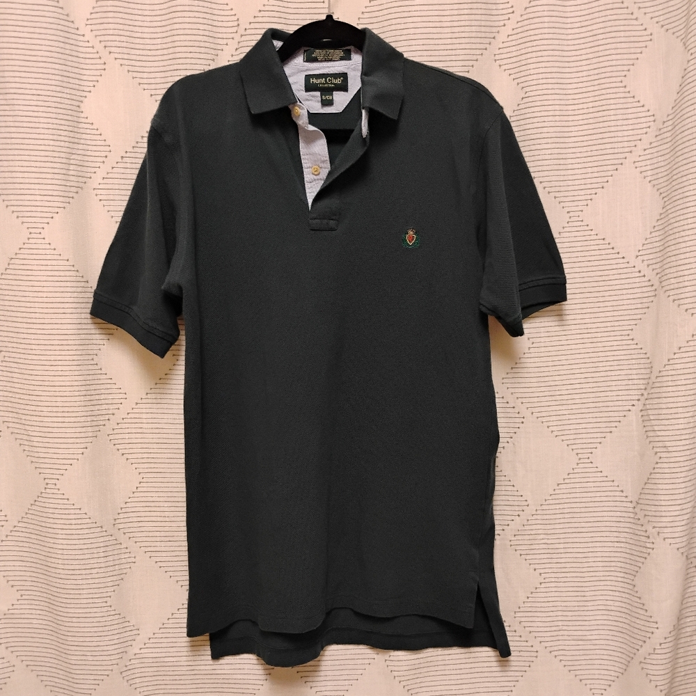 Hunt Club Collection Men's Polo Shirt Dark Green 100% Cotton Size Small